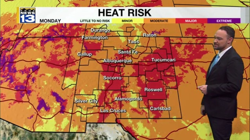 Record breaking heat moves into parts of New Mexico to start the workweek