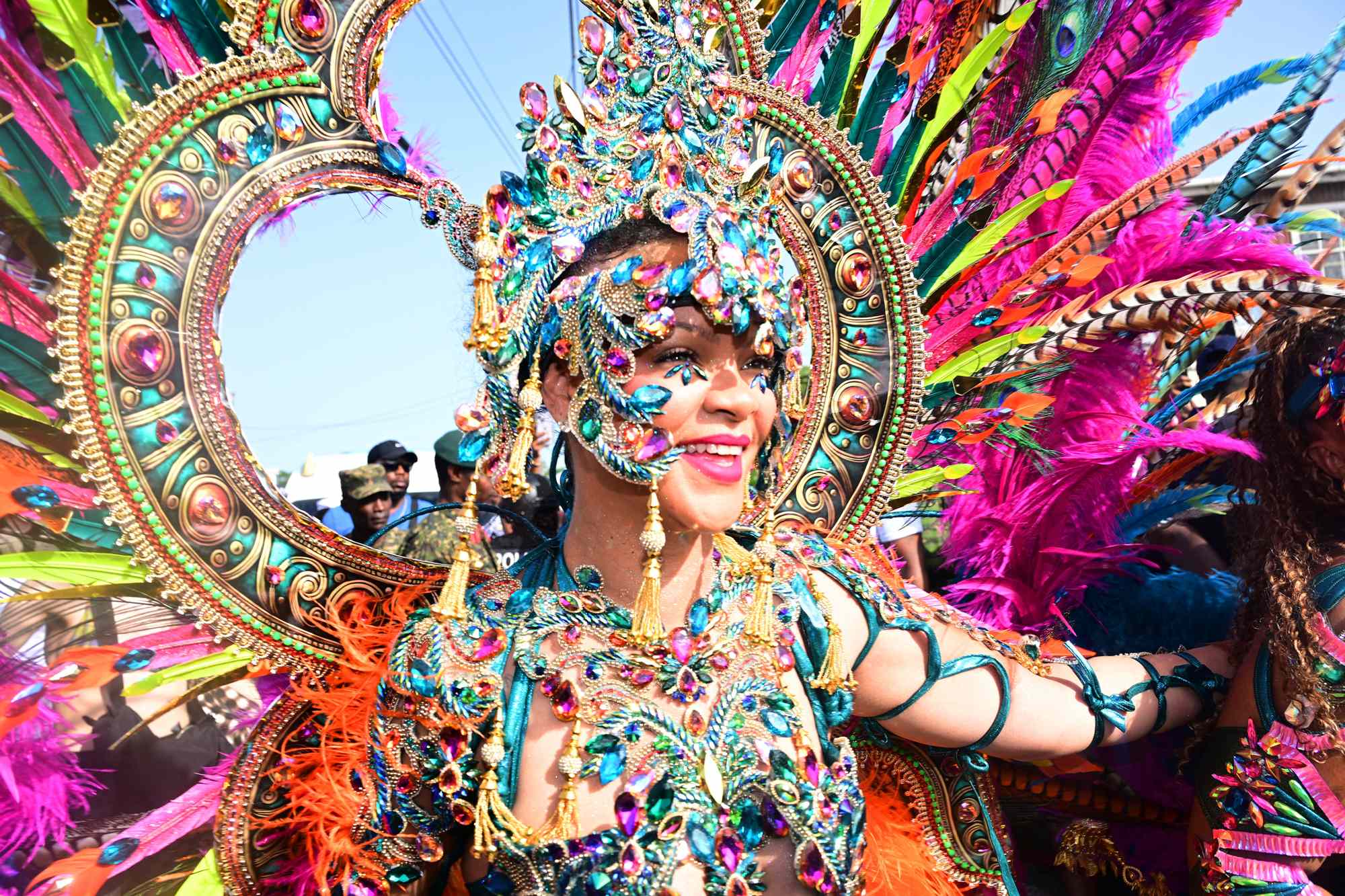 Rihanna Shines Bright Like a Diamond in a Daring Carnival Costume Decked Out in Jewels and Feathers