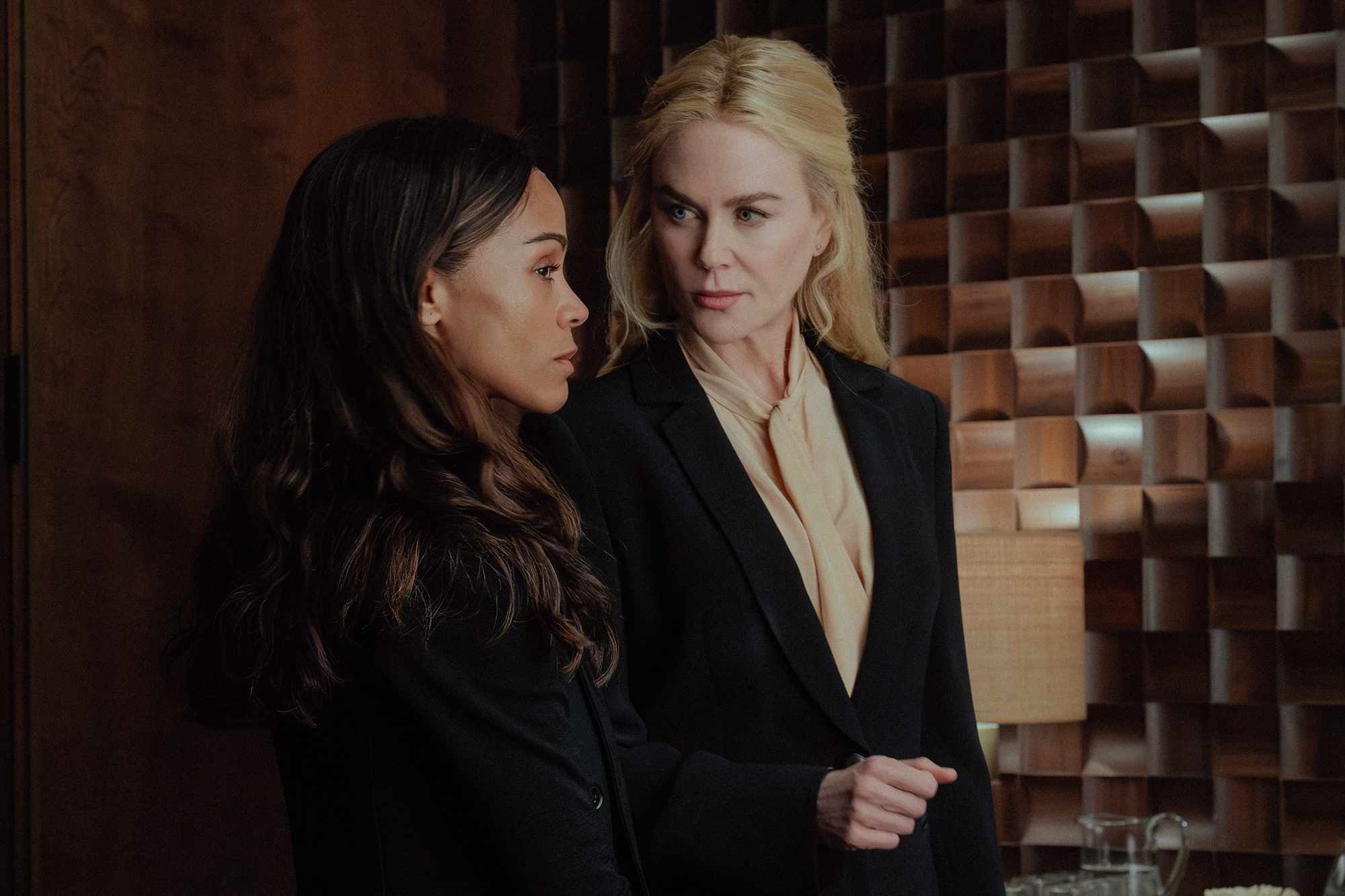 Zoe Saldaña and Nicole Kidman ‘tag team' to find Taylor Sheridan when “Lioness” scenes aren't ‘making any sense'