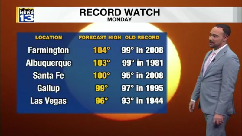 Record heat expected across parts of New Mexico this afternoon