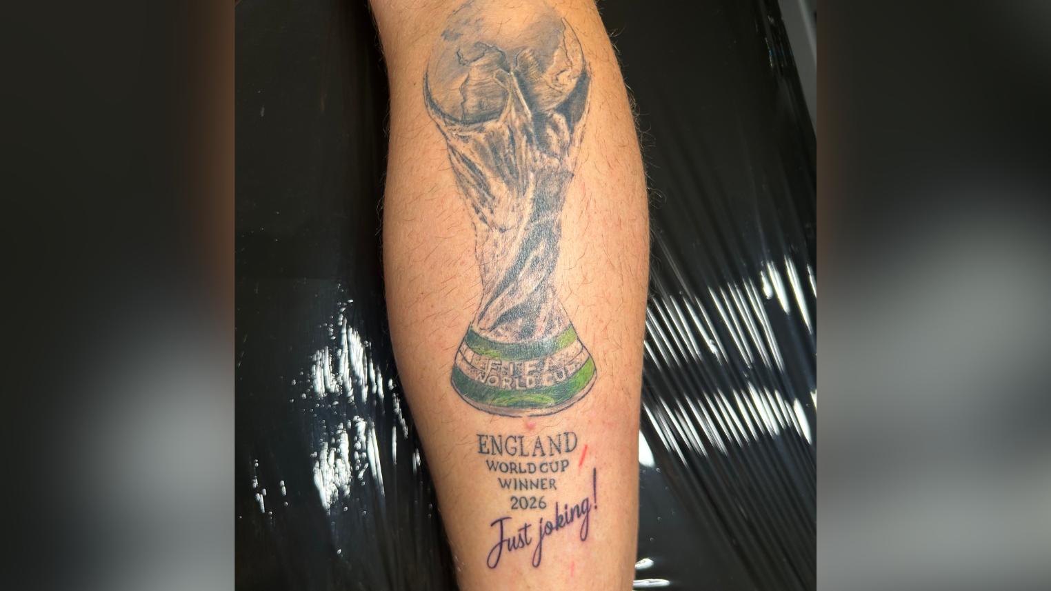 'Just joking' added to England World Cup win tattoo