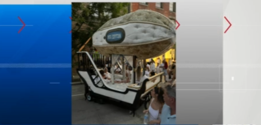 ‘Bed Zeppelin’ art installation on White Linen Night in New Orleans