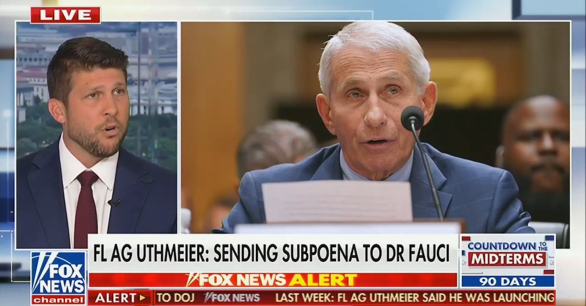 Florida Attorney General Announces Dr. Fauci Subpoena on Fox News: ‘We Will Hold Him Accountable'