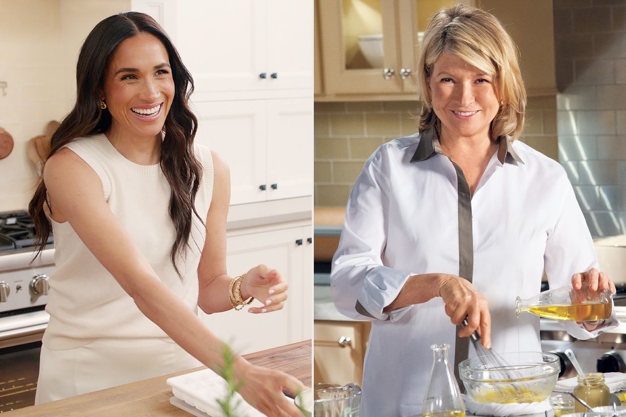 (L) ‘With Love, Meghan’; (R) ‘Martha’s Cooking School’Credit: Courtesy of Netflix; David M. Russell/MSLO