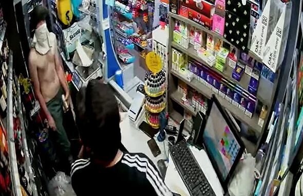 Horror as knife-wielding thug, 28, threatens to 'chop' shopkeeper's throat