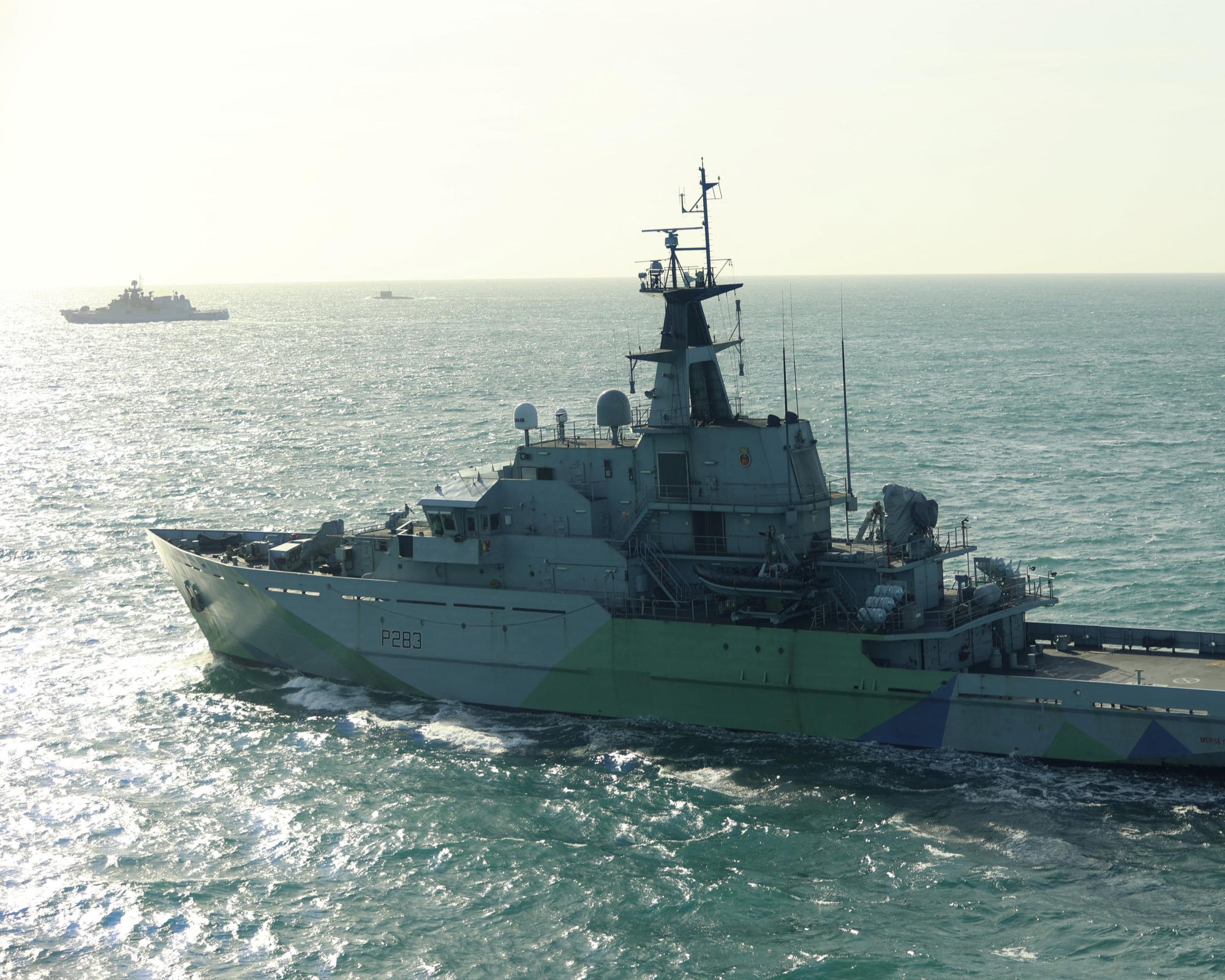 Navy says it is spending 25% more time monitoring Russian vessels around UK waters