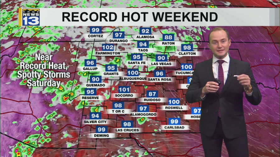 Staying hot with fewer storms this weekend across New Mexico