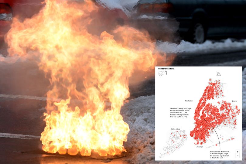 Wild data shows enormous surge in New York manhole fires - including hotspot in trendy district