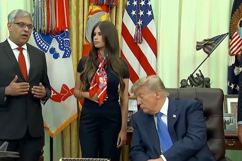 Trump slumps over and 'falls asleep' in Oval Office chair as White House officials drone on