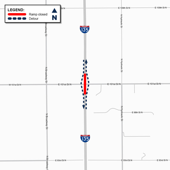 Part of I-135 north of Wichita closing this weekend for bridge work - AOL