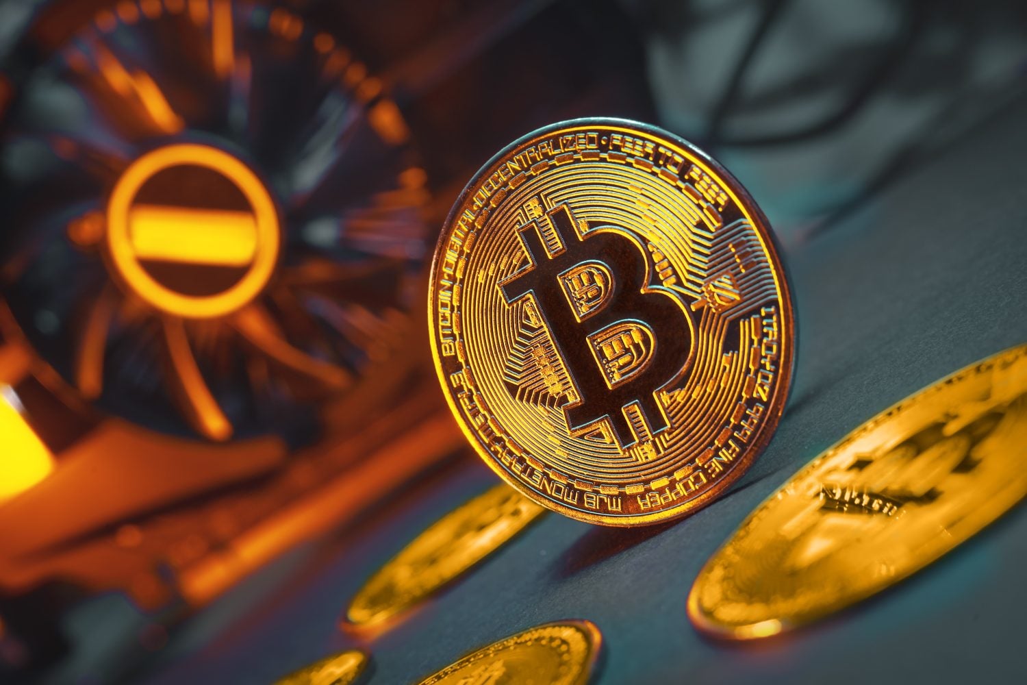 Bitcoin mining concept. Mining farm.