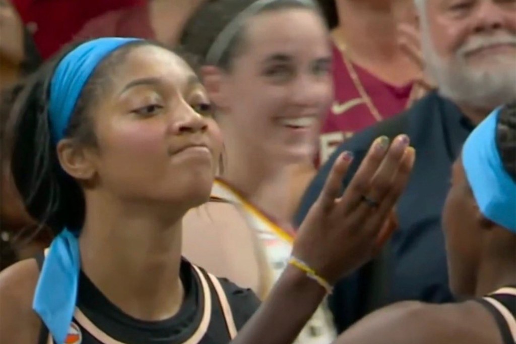 Caitlin Clark caught smiling with Angel Reese in anguish over missing potential game-winning layup - AOL