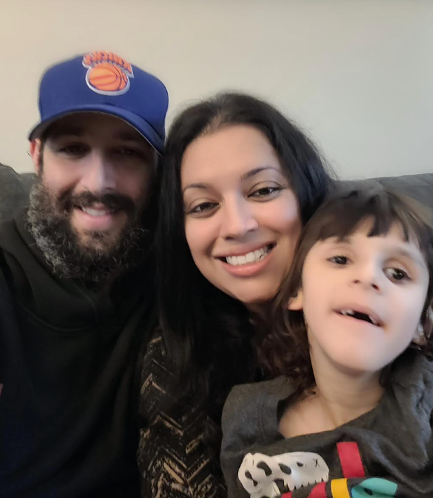 The author, her husband Richie, and Riaan after he received his gene therapy.