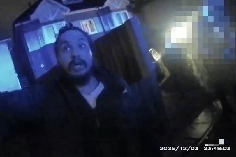 Grab from body-worn video issued by Hampshire Police of Vickrum Digwa lying to officers that he had been "racially attacked" by student Henry Nowak.