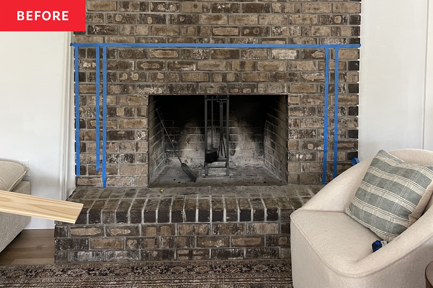 They Didn't Rip Out Their Dated '70s Fireplace — They Built Around It