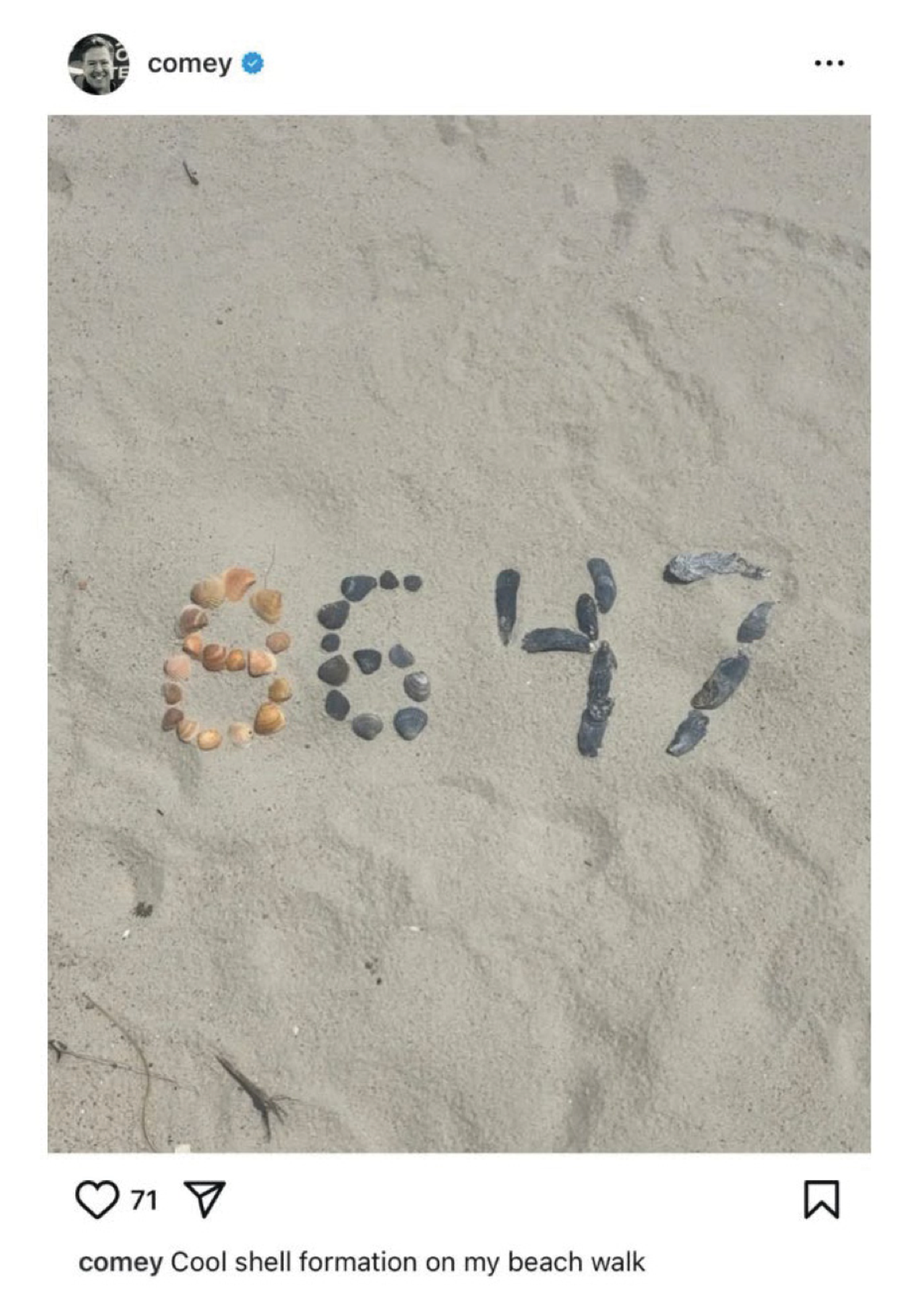 DOJ doubles down on prosecuting James Comey over ‘8647’ seashell post - AOL