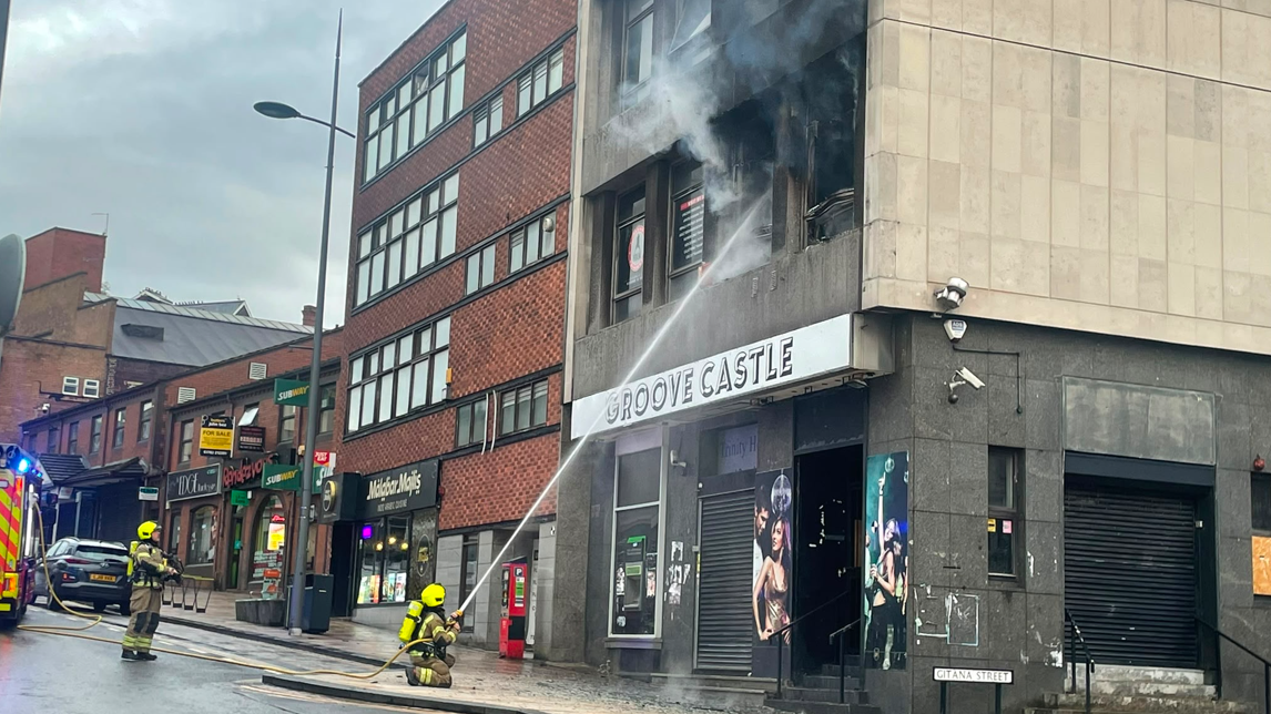 Empty former city nightclub hit by blaze