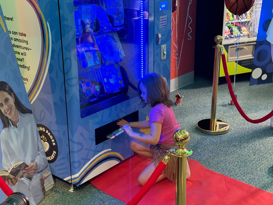 Caitlin Clark Foundation book vending machine
