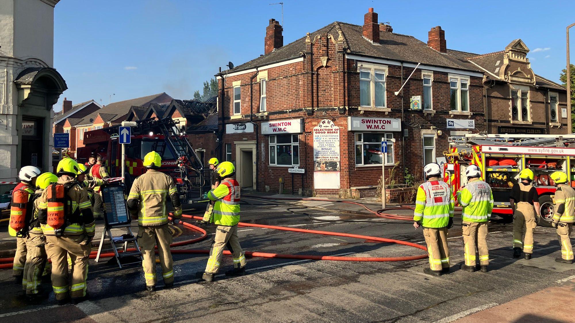 Firefighters tackle blaze in derelict building