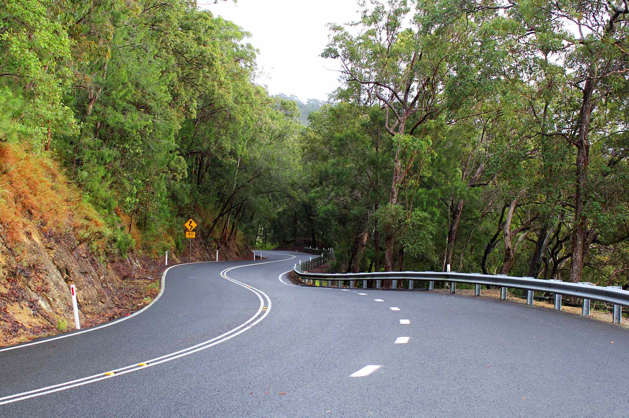 This scenic Australian road packs 263 curves into 12 miles, with stunning rainforest and lake views
