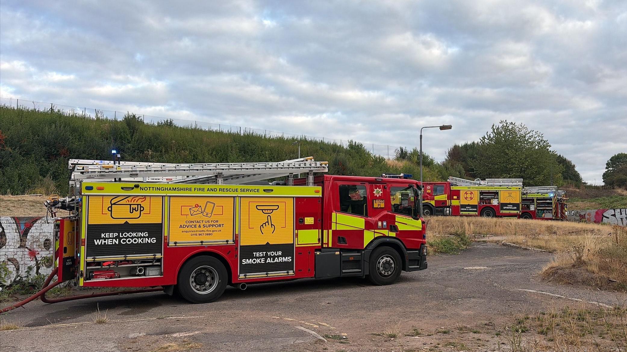 Crews tackle large fire near industrial estate