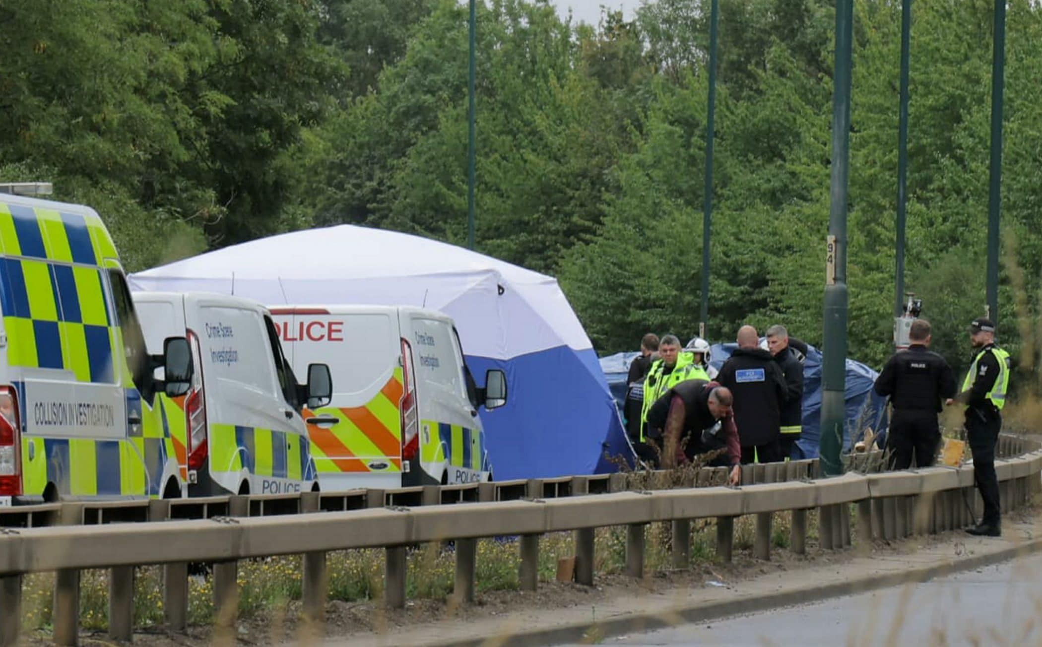 Twelve arrested over wrong-way police crash