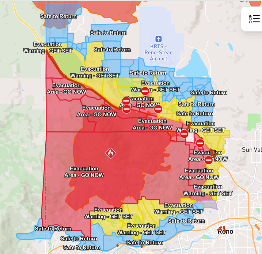 Reno Hawk Fire updates Monday: U.S. 395 opens, more evacuations lifted ...