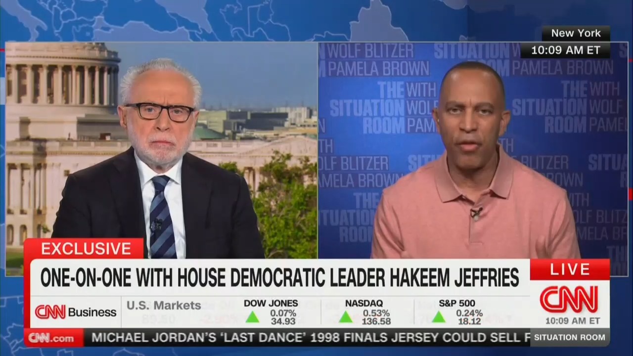 ‘Did You Accomplish Anything?' CNN's Wolf Blitzer Confronts Hakeem Jeffries on Jared Kushner Meeting
