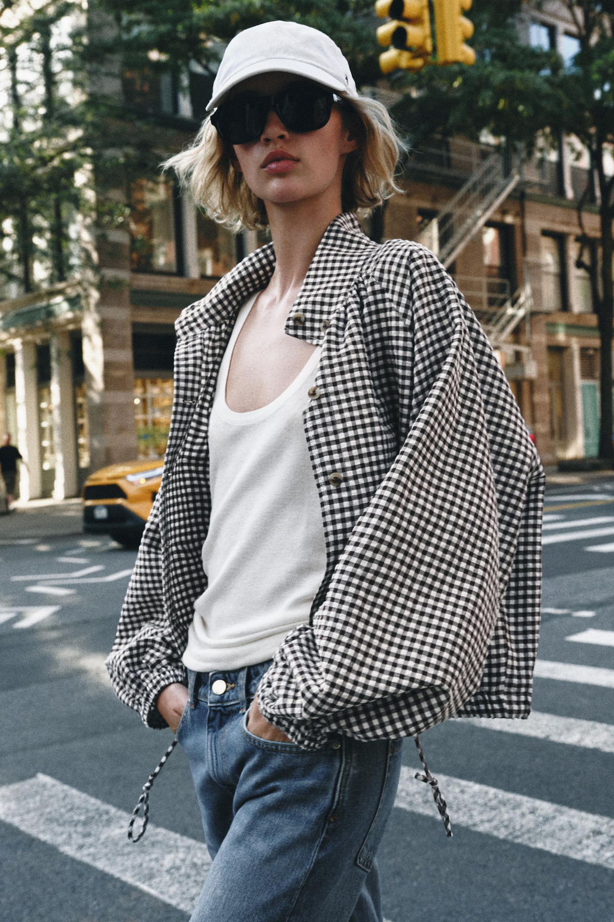 Zara's $60 Chocolate Brown Check Jacket Is the Perfect