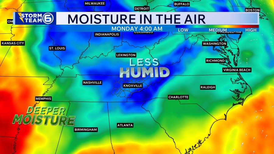 Knoxville Weather: Drier and more comfortable to start the workweek - AOL