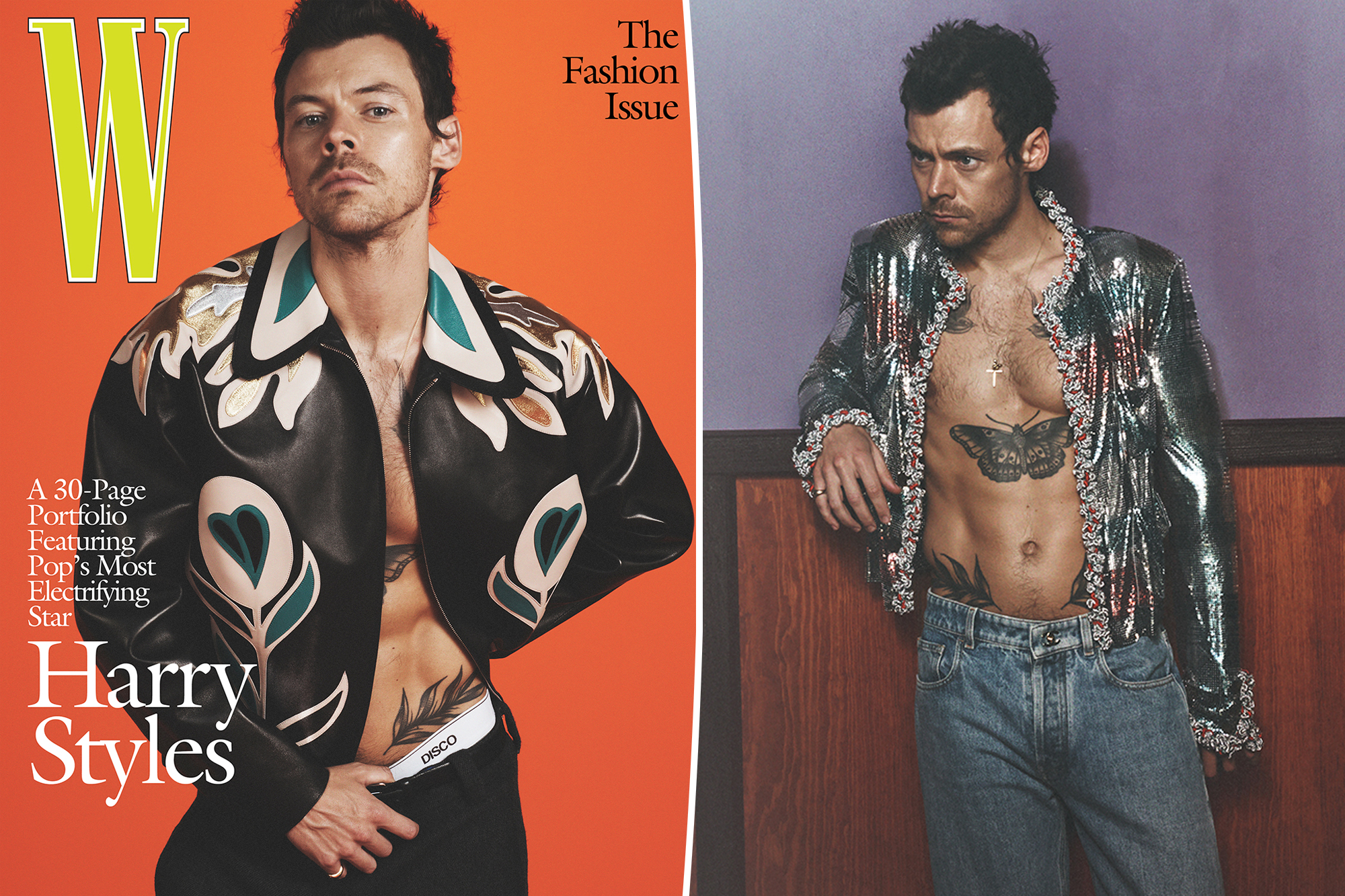 Harry Styles is shirtless in Chanel for W magazine's September