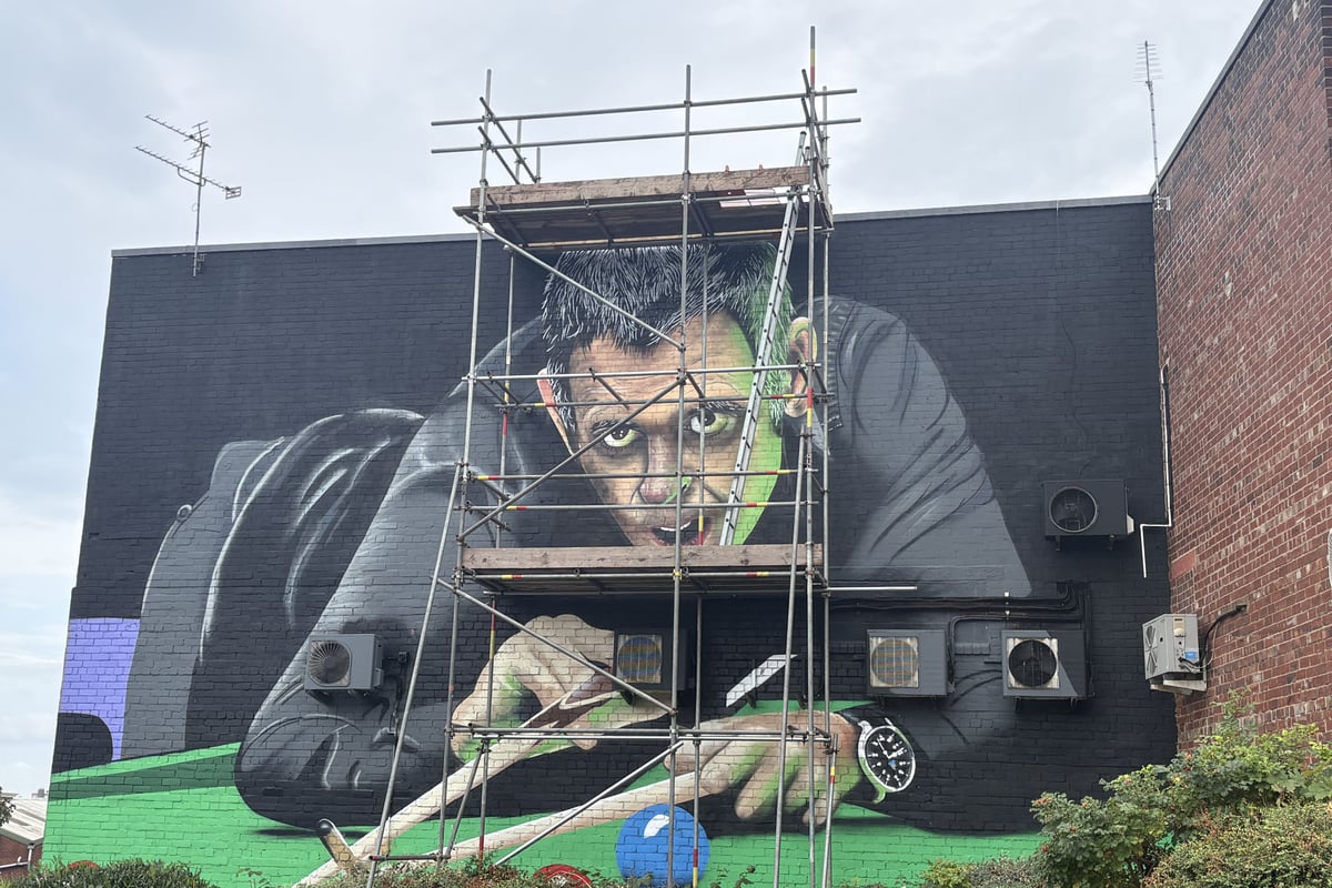 Scaffolding put back up at site of viral Ronnie O'Sullivan mural 0 Video Player is loading. ColorWhiteBlackRedGreenBlueYellowMagentaCyan OpacityOpaqueSemi-Transparent ColorBlackWhiteRedGreenBlueYellowMagentaCyan OpacityOpaqueSemi-TransparentTransparent ColorBlackWhiteRedGreenBlueYellowMagentaCyan OpacityTransparentSemi-TransparentOpaque From Our Partners