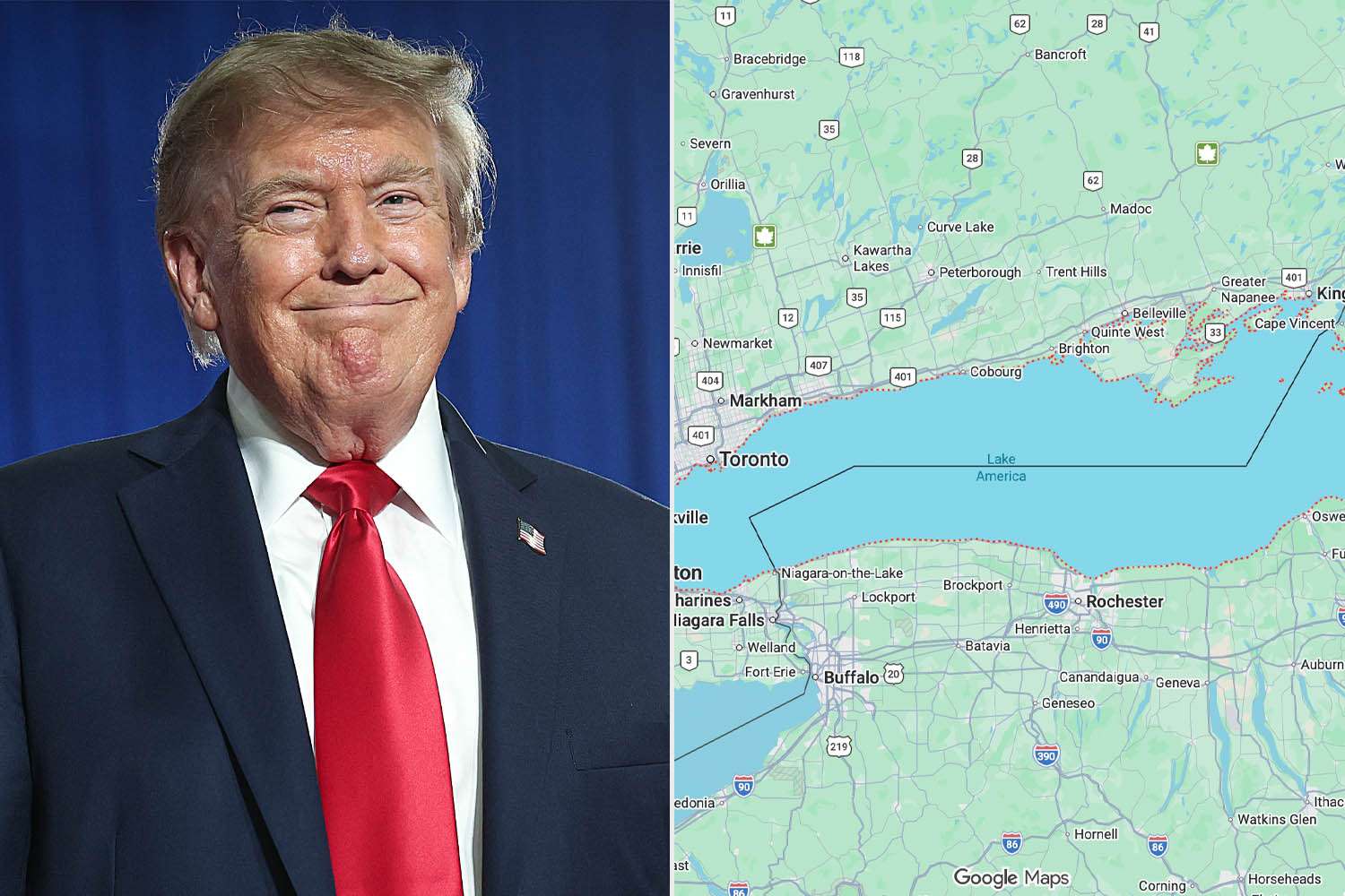 Google Maps Changes Lake Ontario to ‘Lake America' for U.S. Users After Trump's Executive Order