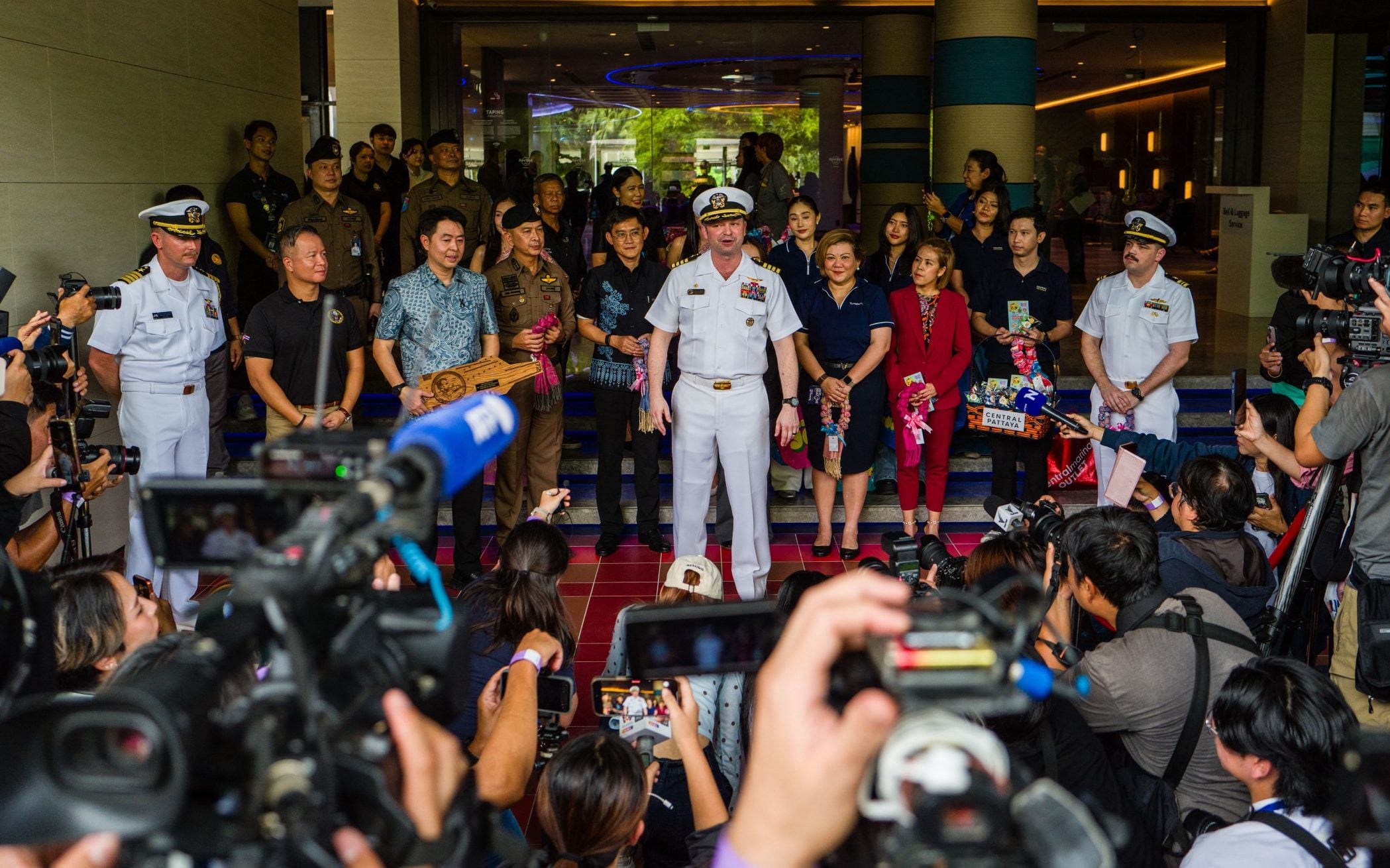 US sailors descend on Thai party town after eight months at sea