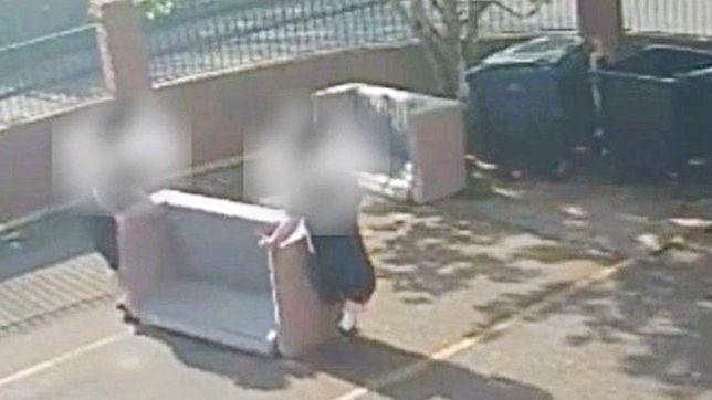 Men fined for dumping sofas in car park
