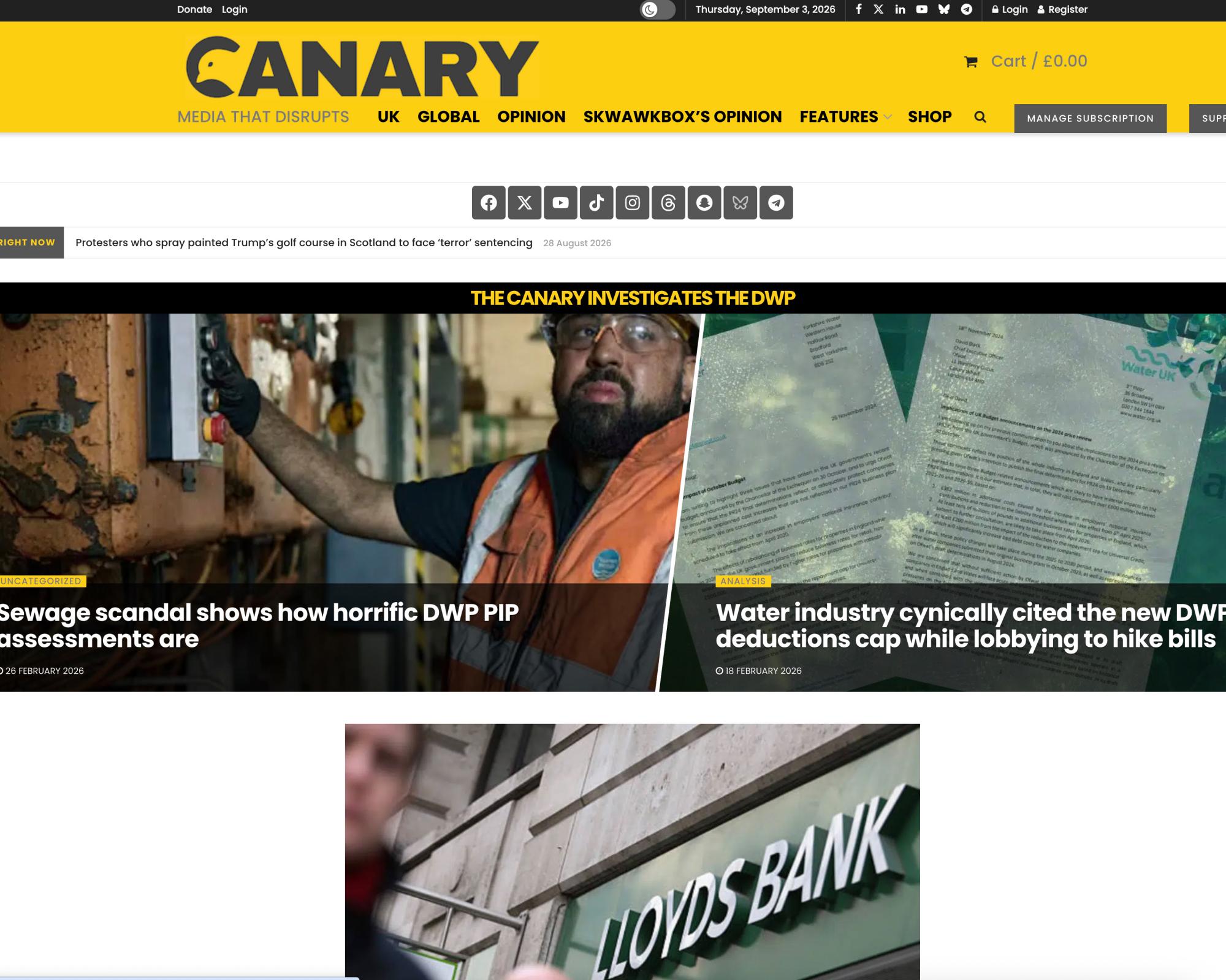 Canary staff not paid amid fears for news website's future
