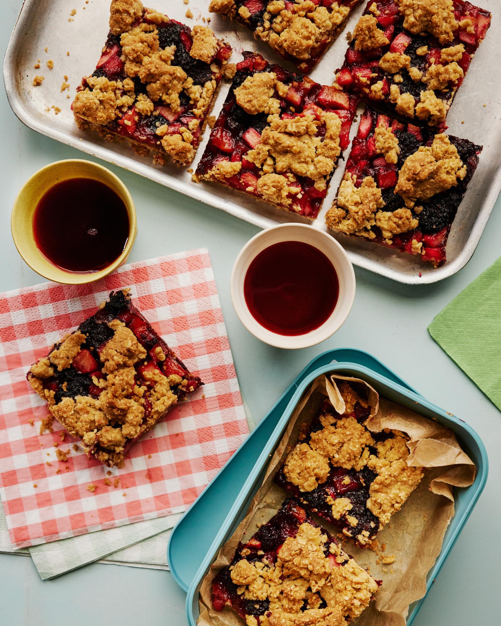 Helen Goh's Brown Butter Apple and Blackberry Bars Recipe