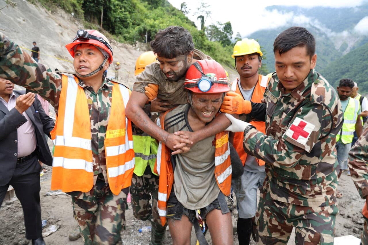 Photo: aol.com Nepal Rescue: Two Workers Found Alive 9 Days After Flash Flood Tunnel Burial