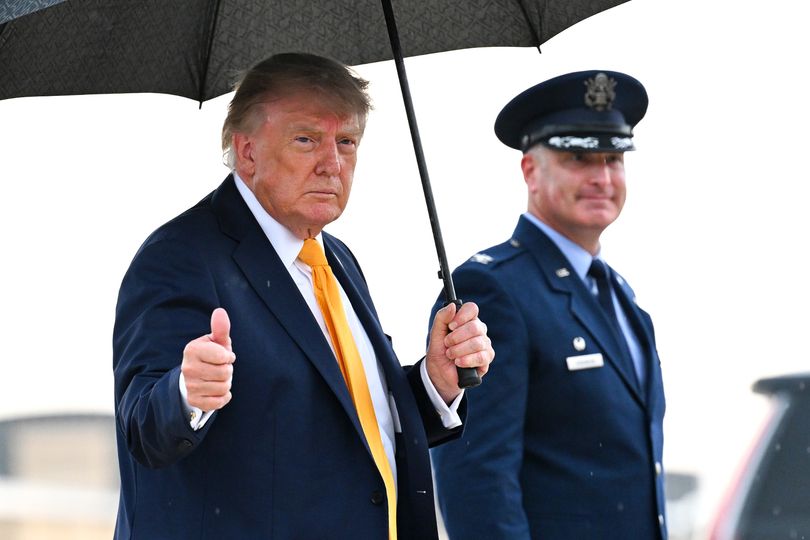 Trump debuts new darker hair color after wig confession ahead of another golf weekend
