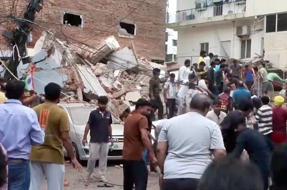 Horror as 'at least 50 students' feared trapped as building collapses in Delhi