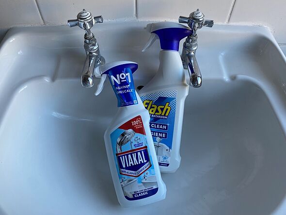 Compared Viakal and Flash bathroom cleaners to remove limescale - clear winner - AOL