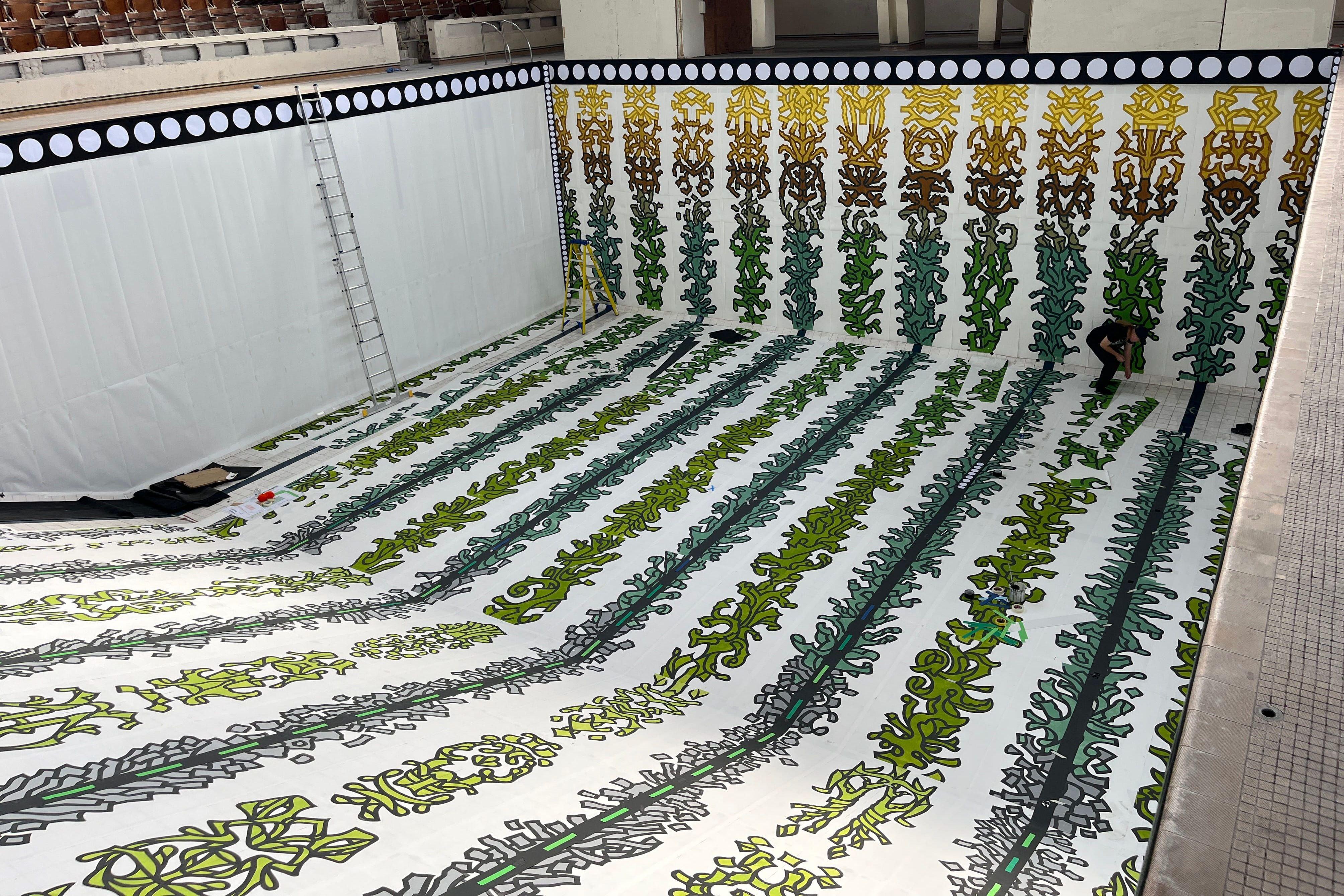 New Photo - Huge wallpaper artwork on display in Aberdeen's art deco swimming pool