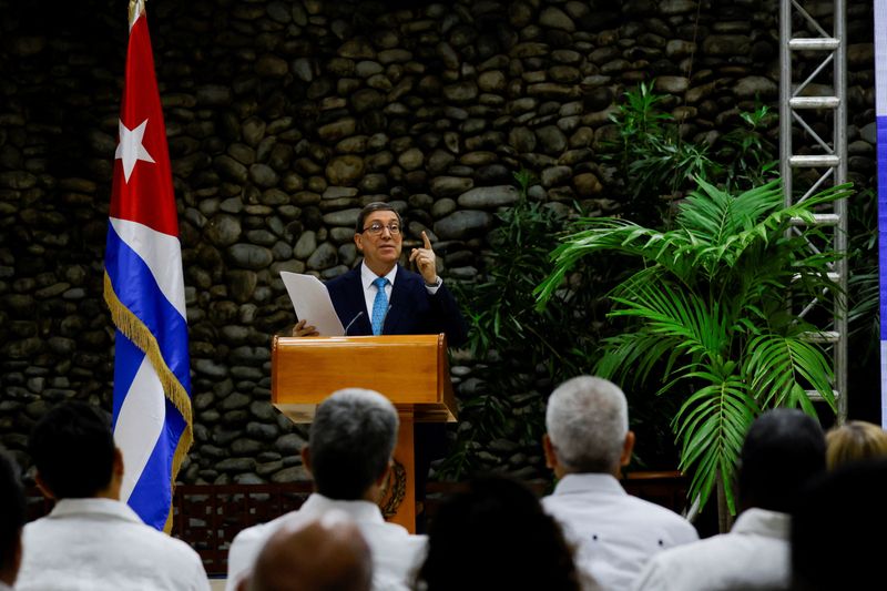 Cuba's foreign minister says no negotiations despite "genocidal" blockade