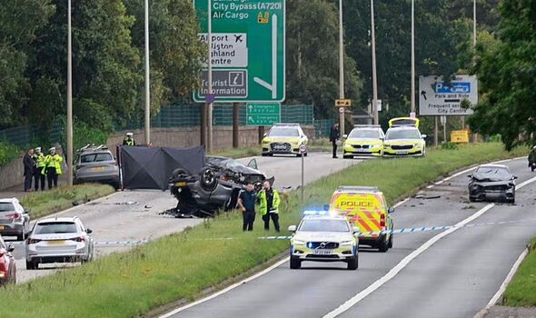 Edinburgh crash: A8 crash near airport kills driver as 'cars on roofs'