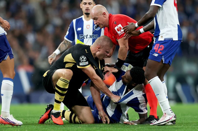 Erling Haaland accuses Porto star of 'grabbing bottom' after angry bust-up on pitch