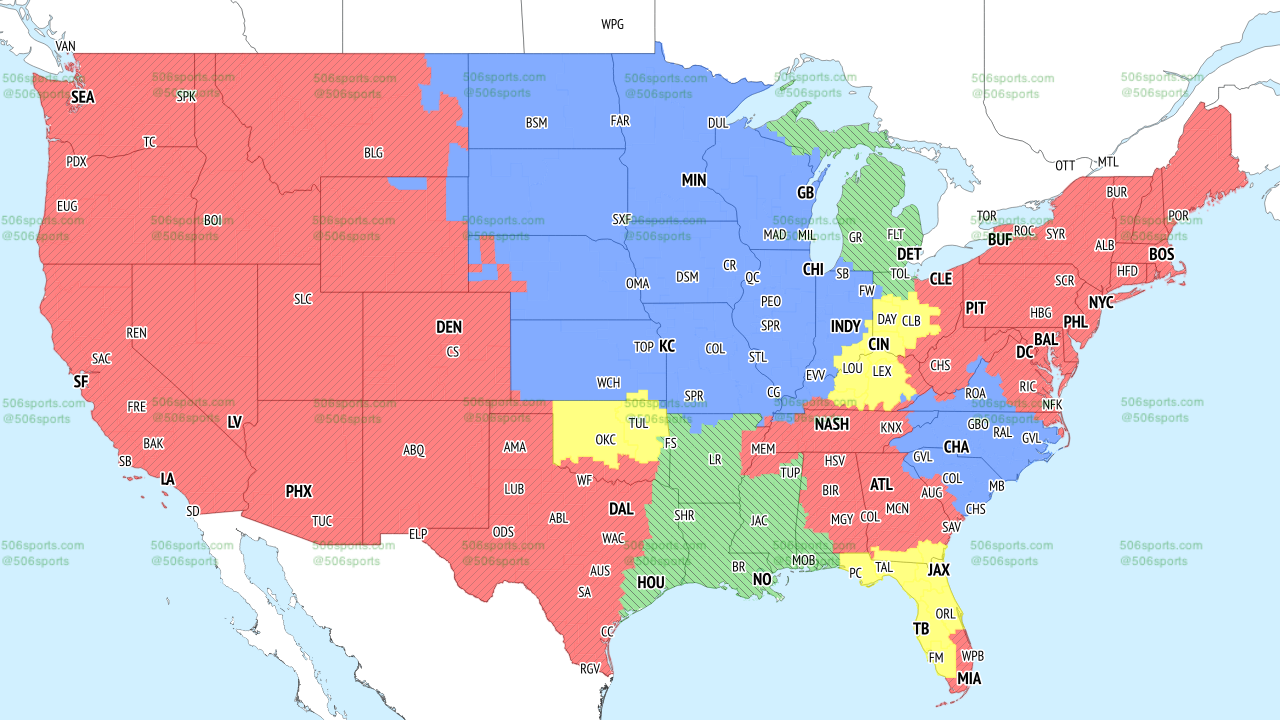 TV broadcast maps and announcers for Week 1 of the 2026 season