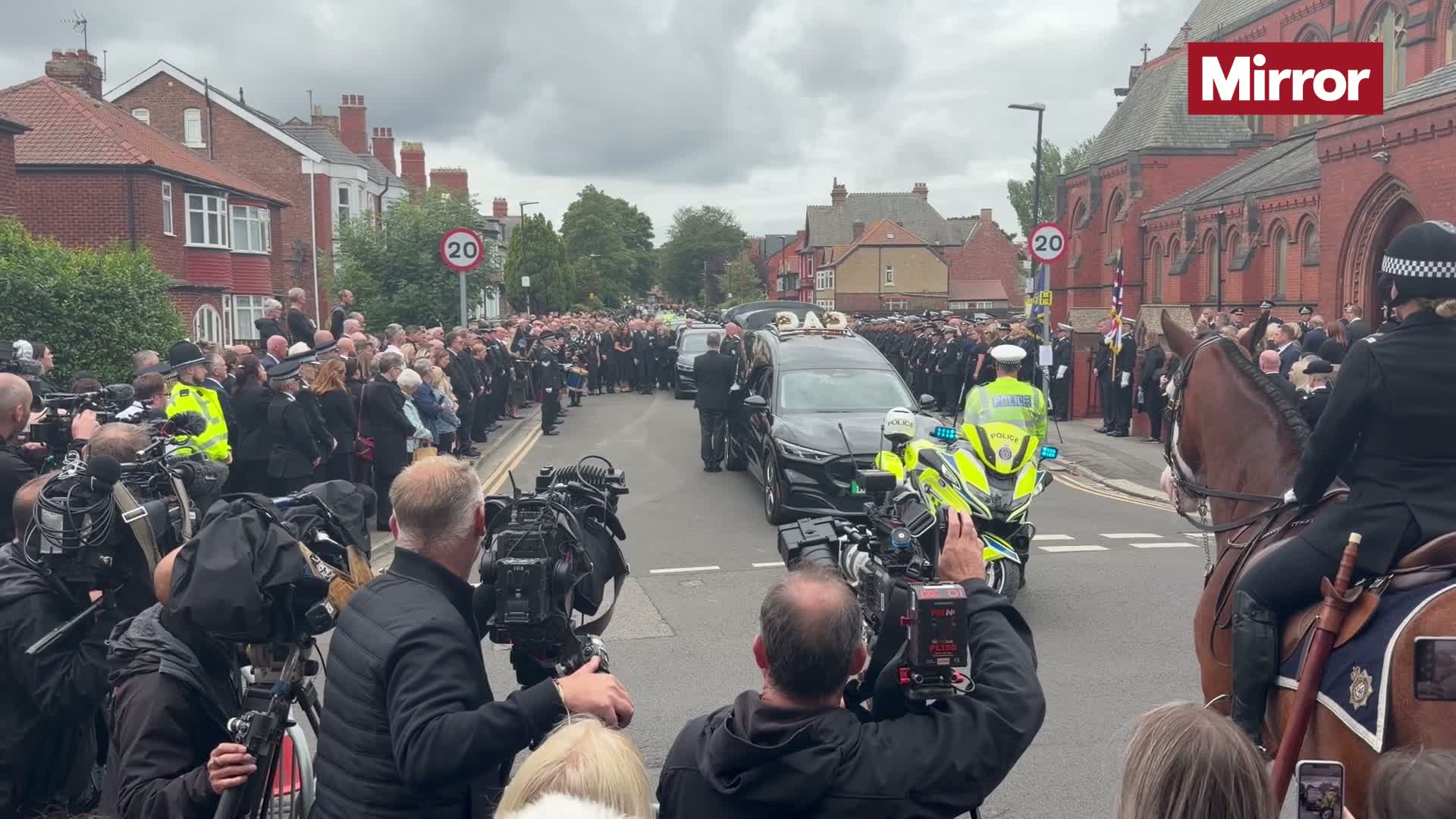 PC Matthew Blades' family pay tribute to 'superhero' at funeral after police officer killed in A66 crash