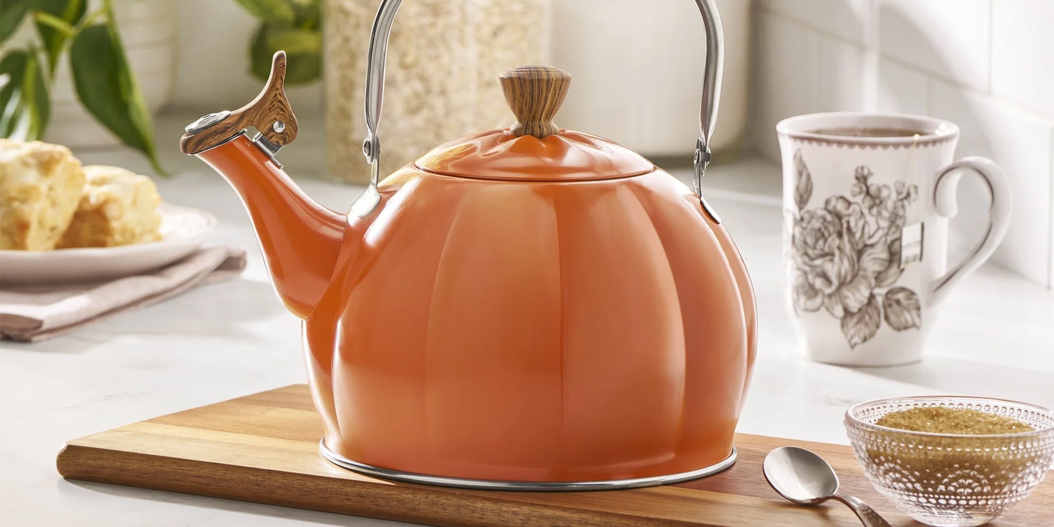 This $26 Pumpkin Tea Kettle Doubles as the Cutest Fall Décor