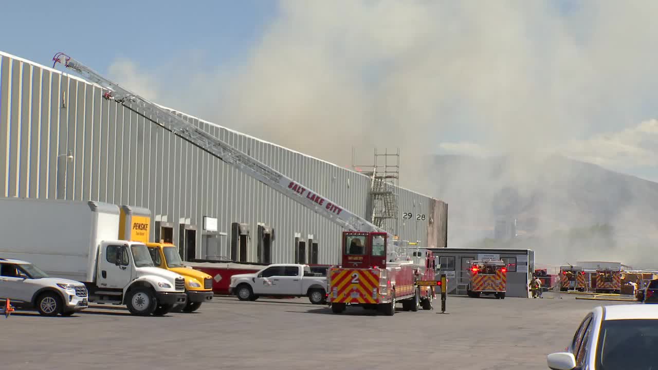 Commercial fire burning at Salt Lake City recycling center - AOL