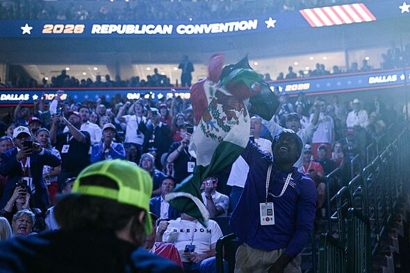 JD Vance halts speech as protester waving Mexican flag told 'get out' of Republican conven